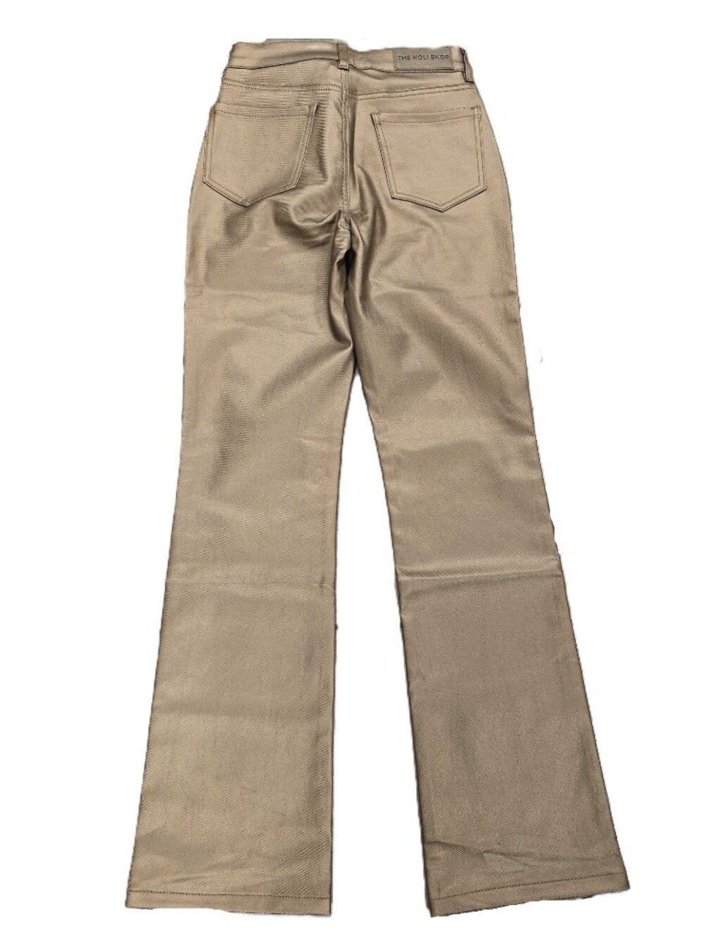 The Noli Shop Aria Coated Flare Jean Gold Metallic Petite and Classic Type - Picture 5 of 7